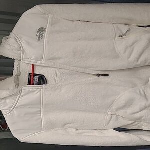 White fleece northface women's medium size
